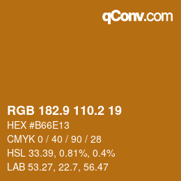 Color code: RGB 182.9 110.2 19 | qconv.com