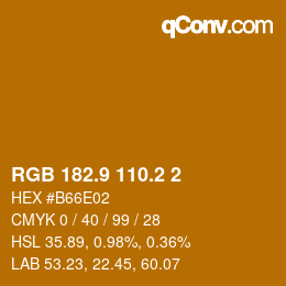 カラーコード: RGB 182.9 110.2 2 | qconv.com