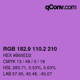 カラーコード: RGB 182.9 110.2 210 | qconv.com