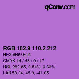 カラーコード: RGB 182.9 110.2 212 | qconv.com