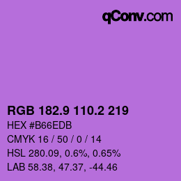 カラーコード: RGB 182.9 110.2 219 | qconv.com