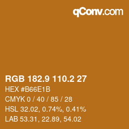 Color code: RGB 182.9 110.2 27 | qconv.com