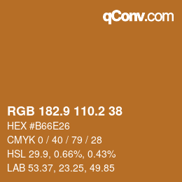 Color code: RGB 182.9 110.2 38 | qconv.com