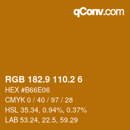 カラーコード: RGB 182.9 110.2 6 | qconv.com