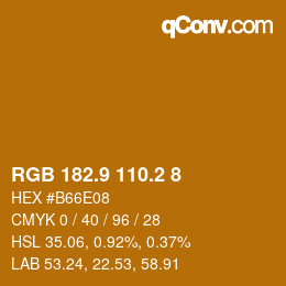 Color code: RGB 182.9 110.2 8 | qconv.com