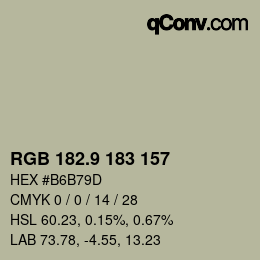 Color code: RGB 182.9 183 157 | qconv.com