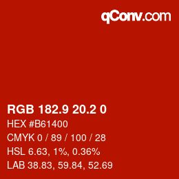 Color code: RGB 182.9 20.2 0 | qconv.com