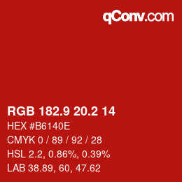Color code: RGB 182.9 20.2 14 | qconv.com