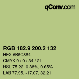 Color code: RGB 182.9 200.2 132 | qconv.com