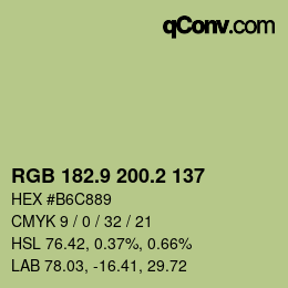 Color code: RGB 182.9 200.2 137 | qconv.com
