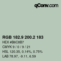 Farbcode: RGB 182.9 200.2 183 | qconv.com