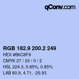 Farbcode: RGB 182.9 200.2 249 | qconv.com