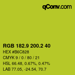 カラーコード: RGB 182.9 200.2 40 | qconv.com