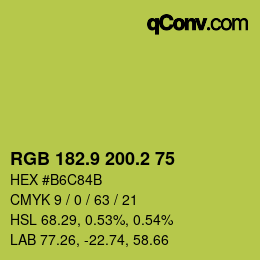 カラーコード: RGB 182.9 200.2 75 | qconv.com