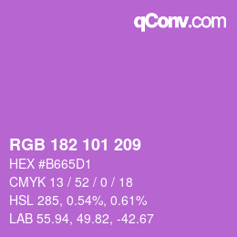 Color code: RGB 182 101 209 | qconv.com
