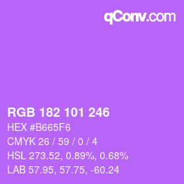Color code: RGB 182 101 246 | qconv.com