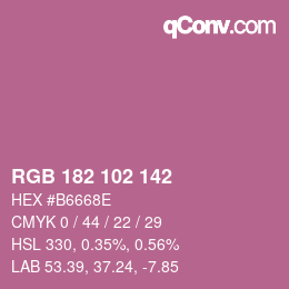 Color code: RGB 182 102 142 | qconv.com