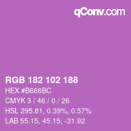 Color code: RGB 182 102 188 | qconv.com