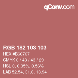 Farbcode: RGB 182 103 103 | qconv.com