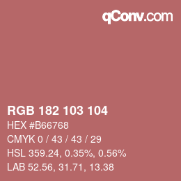 Farbcode: RGB 182 103 104 | qconv.com