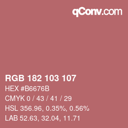 Color code: RGB 182 103 107 | qconv.com