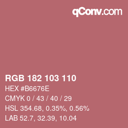 Color code: RGB 182 103 110 | qconv.com