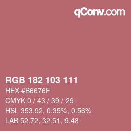 カラーコード: RGB 182 103 111 | qconv.com