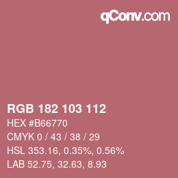 Color code: RGB 182 103 112 | qconv.com