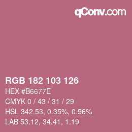 Farbcode: RGB 182 103 126 | qconv.com