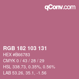 Color code: RGB 182 103 131 | qconv.com