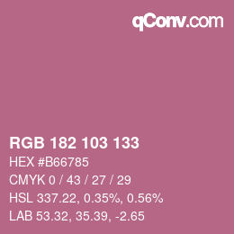 カラーコード: RGB 182 103 133 | qconv.com