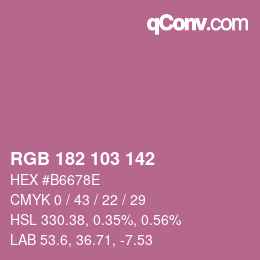 Color code: RGB 182 103 142 | qconv.com