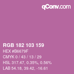 Color code: RGB 182 103 159 | qconv.com