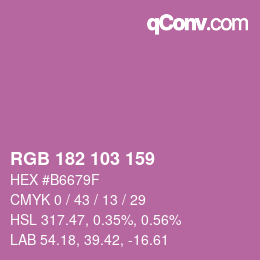 カラーコード: RGB 182 103 159 | qconv.com
