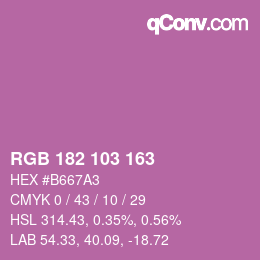 Color code: RGB 182 103 163 | qconv.com