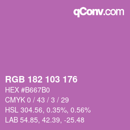 Color code: RGB 182 103 176 | qconv.com