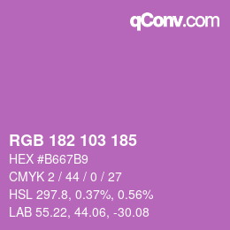 Color code: RGB 182 103 185 | qconv.com