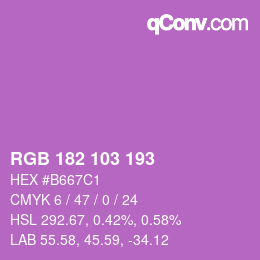 Color code: RGB 182 103 193 | qconv.com