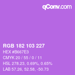 Color code: RGB 182 103 227 | qconv.com