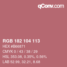 カラーコード: RGB 182 104 113 | qconv.com