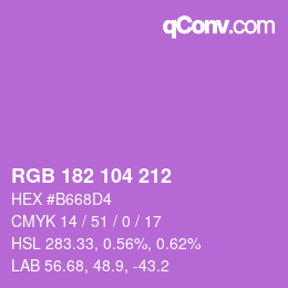 Código de color: RGB 182 104 212 | qconv.com