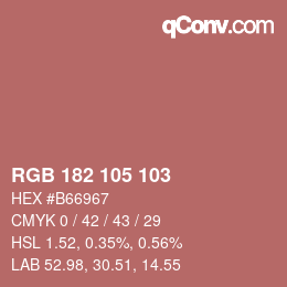 カラーコード: RGB 182 105 103 | qconv.com