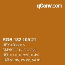Color code: RGB 182 105 21 | qconv.com
