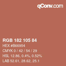 Farbcode: RGB 182 105 84 | qconv.com