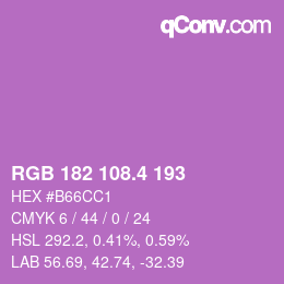 カラーコード: RGB 182 108.4 193 | qconv.com