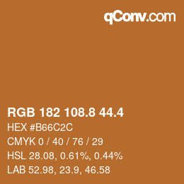 カラーコード: RGB 182 108.8 44.4 | qconv.com
