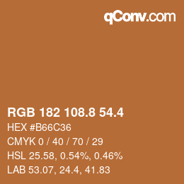 カラーコード: RGB 182 108.8 54.4 | qconv.com