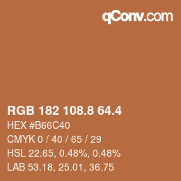 カラーコード: RGB 182 108.8 64.4 | qconv.com