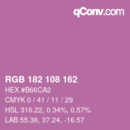 Color code: RGB 182 108 162 | qconv.com