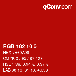 Color code: RGB 182 10 6 | qconv.com